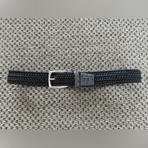 W.Kleinberg Leather Belt with Croc Tabs and Antiqued Nickel Buckle (34)